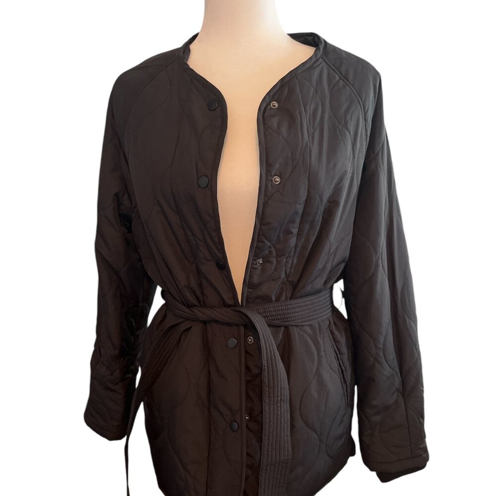 Evereve Toni Quilted Jacket Size Small Black NWOT